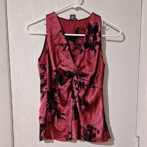 Ann Taylor Pink Fitted Blouse with Notched Collar